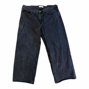 Abercrombie & Fitch Women's Ultra Loose Low Rise Black Wide Leg Jeans